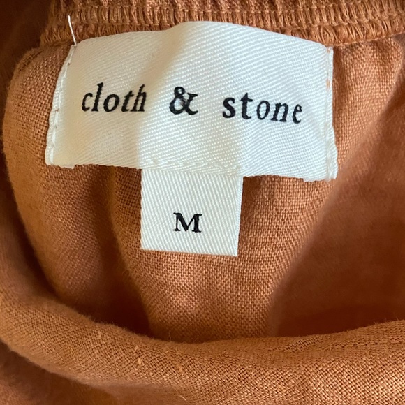 Anthro cloth & stone - new w/o tag linen cross halter midi dress open back - Picture 2 of 5